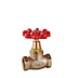 Brass Globe Valve (Red Regular Handwheel, 1/2 Mark, Textured Body)
